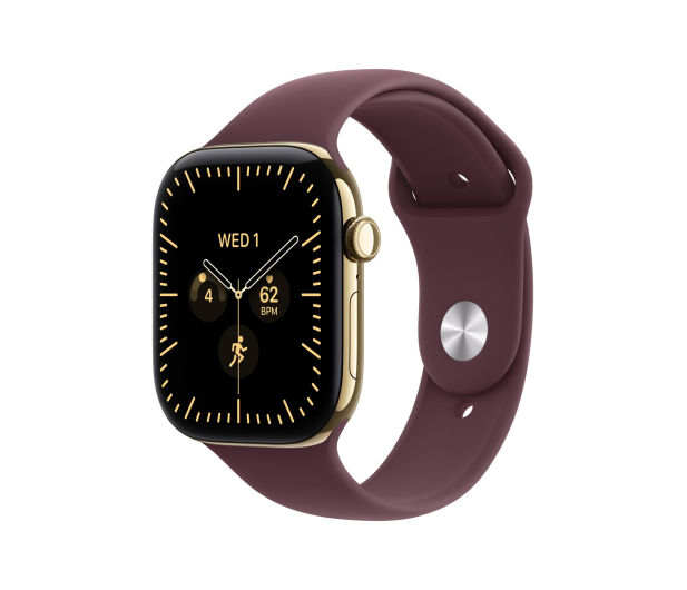 Apple Watch 12 46/Żywe złoto Tytan/Burgundowy Pasek M/L 5G - 1594087 - zdjęcie
